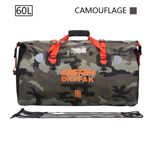 (Camouflage 60L) Αδιάβροχη τσάντα ουράς μοτοσυκλέτας Ταξίδι Dry Bag OSAH