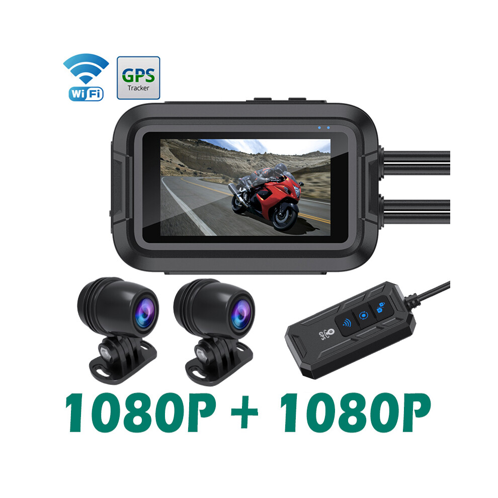 (None-WiFi-GPS)Dual 1080P Motorrad DVR Ganzkörper Wasserdichte Moto Kamera WiFi GPS Dash Cam Vorne Hinten