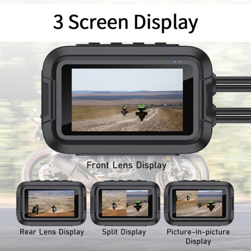 (Μη-WiFi-GPS) Μοτοσικλέτα Dashcam Full HD Dual 1080P 3 ιντσών Αδιάβροχη κάμερα 2