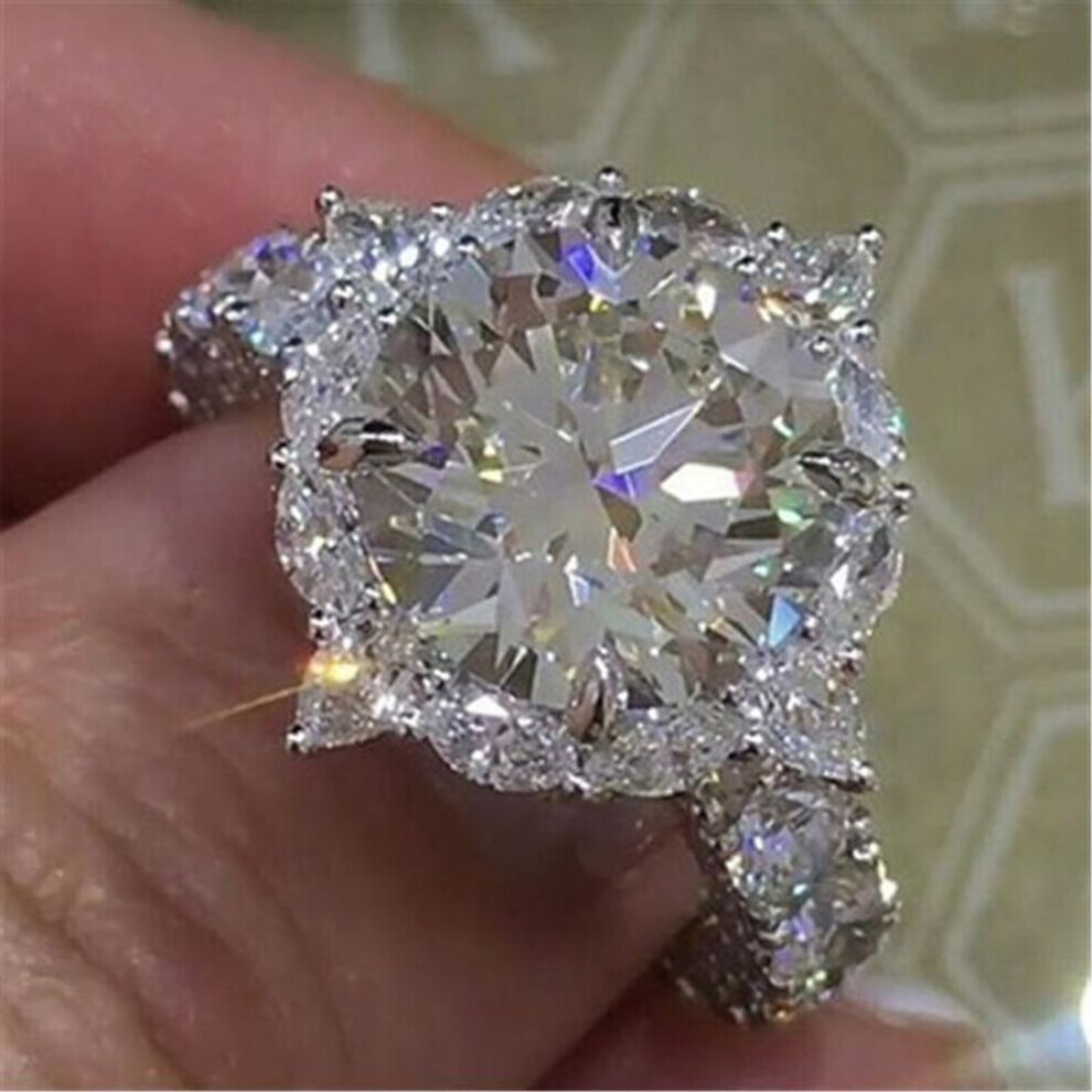 (comme sur la photo -6) bagues brillantes à la mode pour femmes, gros diamant, bijoux, cadeaux de mariage