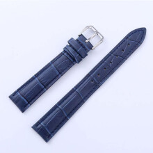 (Mörkblå - 16 mm) 12/14/16/18/20/22/24 mm Klockarmband i äkta läder Ersättningsarmband för män