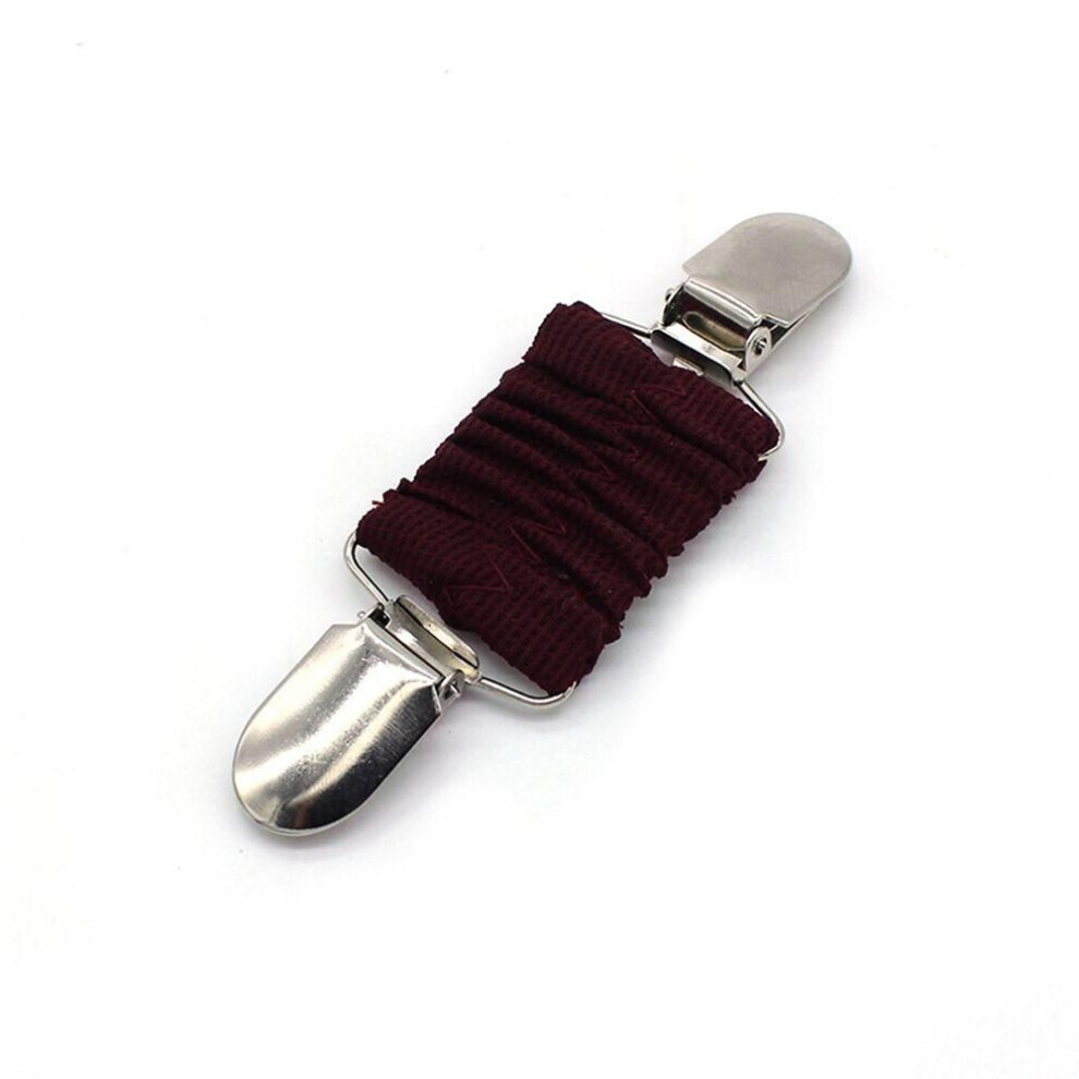(Rouge vin) Sangle arrière pour serrer les pinces de chemise, pince à foulard, pinces à col de cardigan,