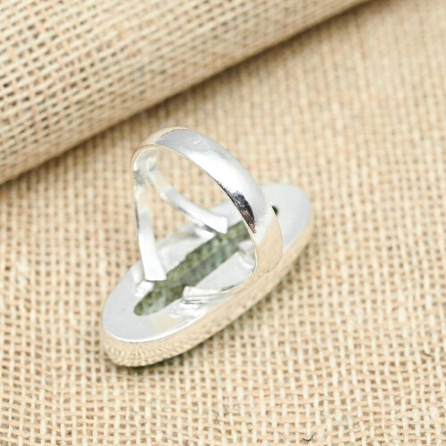 (Πράσινο -9,5) Aqua Apatite Gemstone Solid 925 Sterling Handmade Silver Jewelry Dainty 2