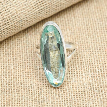 (Πράσινο -8,5) Κομψό μενταγιόν Aqua Apatite Gemstone Solid 925 Sterling, χειροποίητο