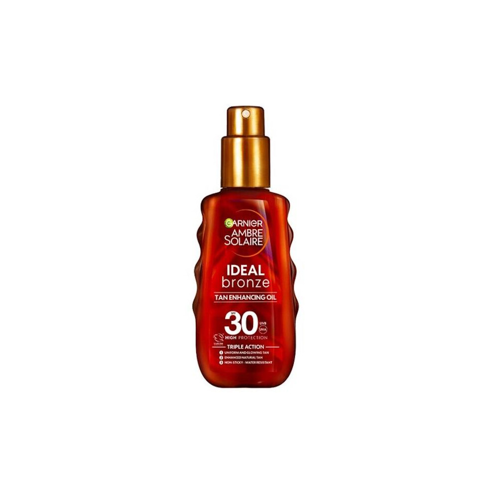 Garnier Bronze 3 X Ambre Solaire Ideal Spf30 Tan Enhancing Protection Oil 150Ml