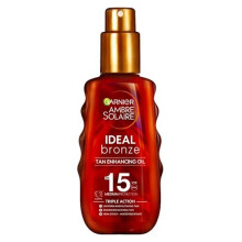 3 x Garnier Ambre Solaire Ideal Bronze SPF15 Tan Enhancing Protection Oil 150ml
