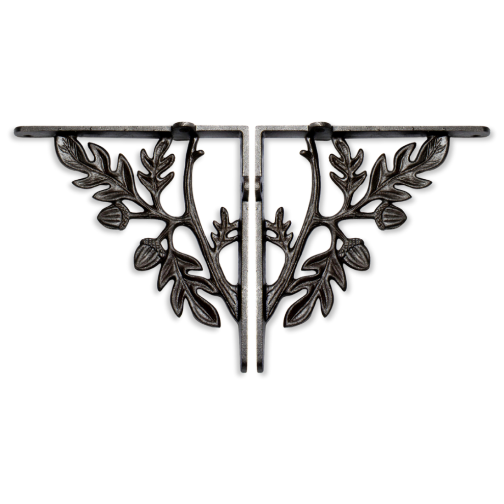 Acorn Shelf Brackets Antique Iron - Pair 5057067917876