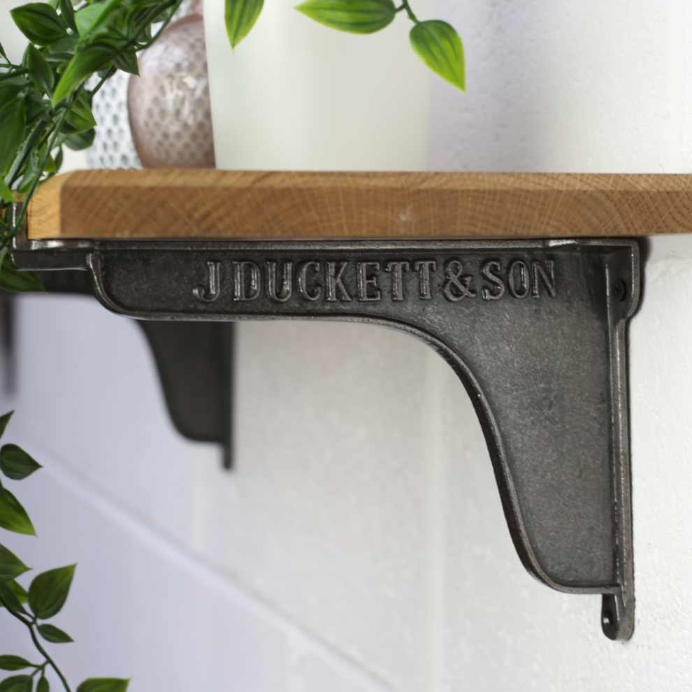 J Duckett Lipped Shelf Brackets Antique Iron 6" - Pair 5057067900342