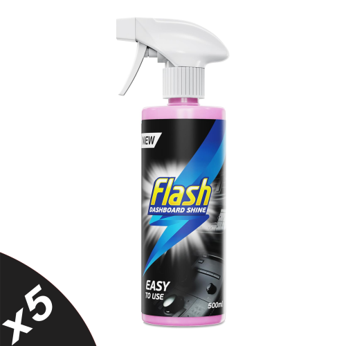 Flash FLASH Car Dashboard & Cockpit Cleaner Interior Plastic Shine Spray 5x500ml