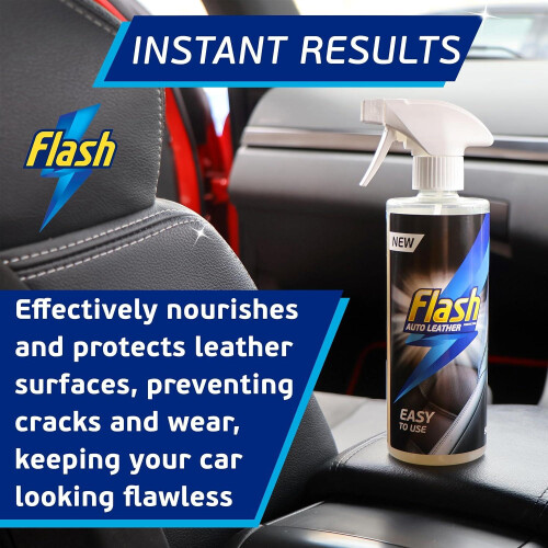 Flash FLASH Leather Protector Spray Clean Restore & Protect Car Interiors 5x500ml 2