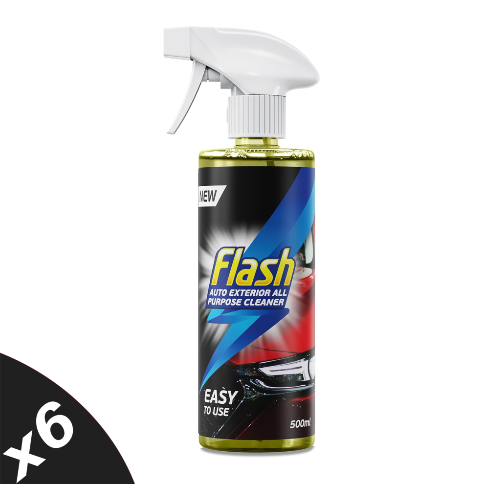 Flash All-Purpose Exterior Car Cleaner Spray Safe For All Surfaces 6X500ml