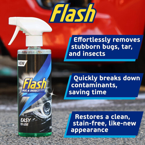 Flash FLASH Insect Bug Remover Spray Powerful Car Cleaner for Tar & Bugs 5x500ml 2