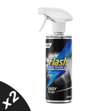 FLASH Glass & Mirror Cleaner Streak-Free Shine for Car Windows & Mirrors 2x500ml