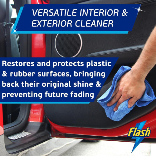 Flash FLASH Trim & Rubber Care Dashboard Bumper Protector & Cleaner Spray 500ml 2