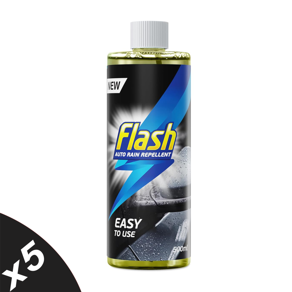 Flash Rain Repellent Spray Water Repellent Windscreen & Glass Treatment 5X500ml