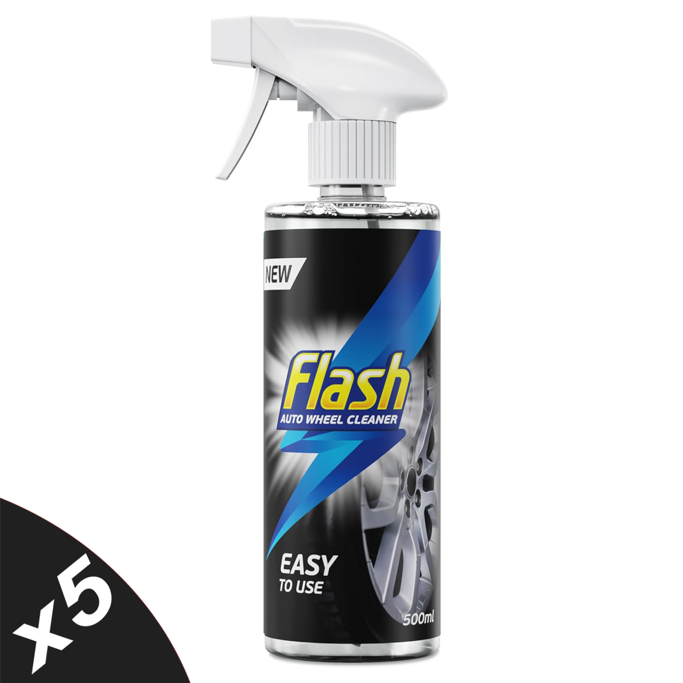 Flash Alloy Wheel Cleaner Spray Removes Dirt Grime & Brake Dust 5X500ml