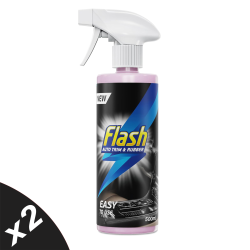 Flash FLASH Trim & Rubber Care Dashboard Bumper Protector & Cleaner Spray 2x500ml