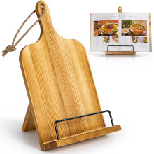 Book Stand Holder, Wooden Recipe Book Stand, Cookbook Stand For Kitchen Counters, Hangable Cookbook Holders For Display Stand