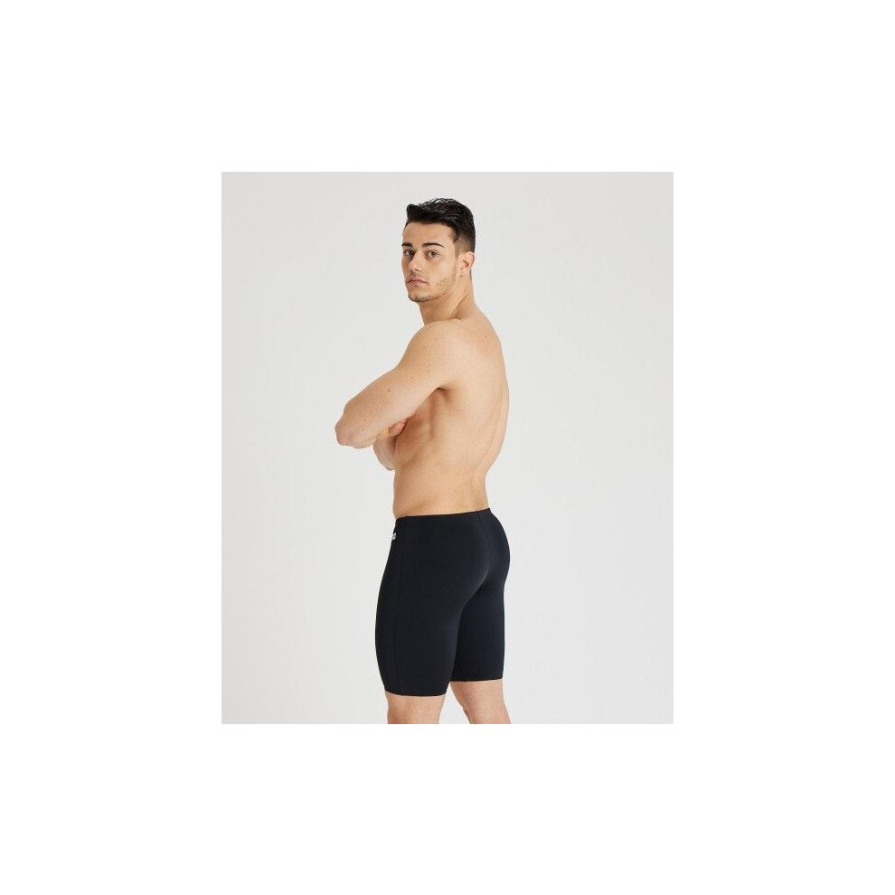 Arena Swimming Men's Solid Team Jammer Shorts (Black/White) Black