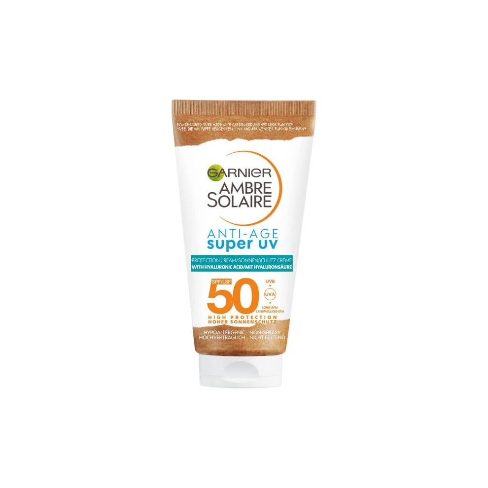 3 x Garnier Ambre Solaire Anti-Age Super UV SPF50 Protection Cream 50ml