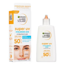 6 x Garnier Ambre Solaire Super UV Hyaluronic Acid Hydrating Fluid SPF50+ 40ml