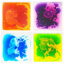 Art3d Liquid Sensory Bodenfliesen, 30 x 30 cm, Spielzimmer, Tanzfl   che, quadratisch, bunt, 4 Fliesen