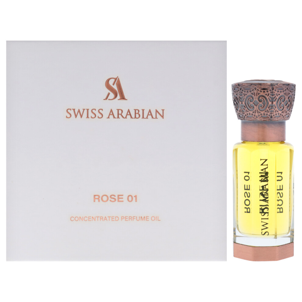 Swiss Arabian Rose 01 For Unisex 0.4 Oz Concentrated Perfume Oil (Mini)