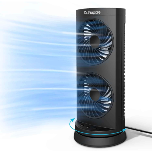 Dr. Prepare Oscillating Desk Fan  Quiet 3-Speed Tower with Timer  UK Plug