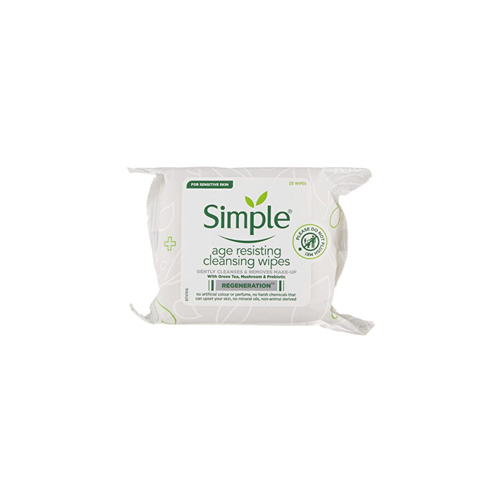 Simple Regeneration Age Resisting Cleansing Wipes 25 Pieces