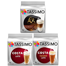 Tassimo 3 Latte Bundle Costa Latte + Costa Caramel + Lor Latte Macchiato