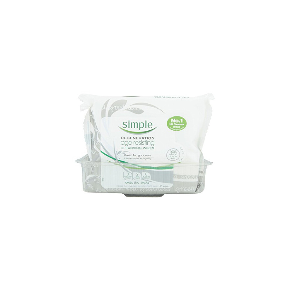 6 x Simple Regeneration Age Resisting Cleansing Wipes 25's