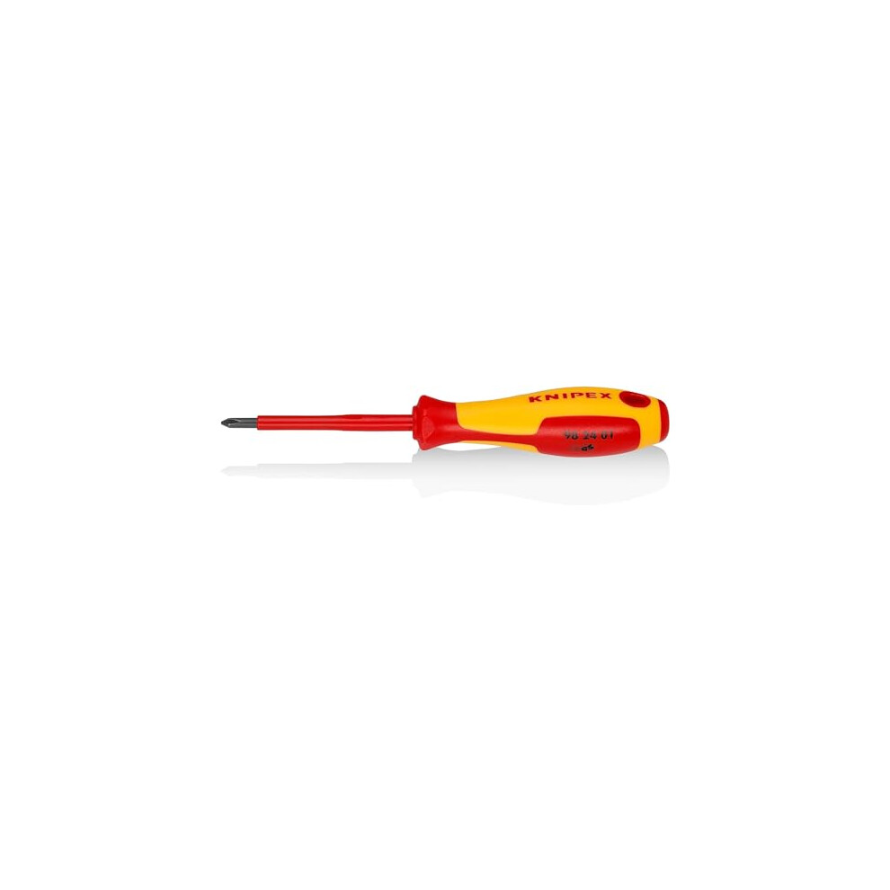 Knipex Screwdriver for cross recessed screws Phillips burnished, insulating multi-component handle, VDE-tested 187 mm 98 24 01