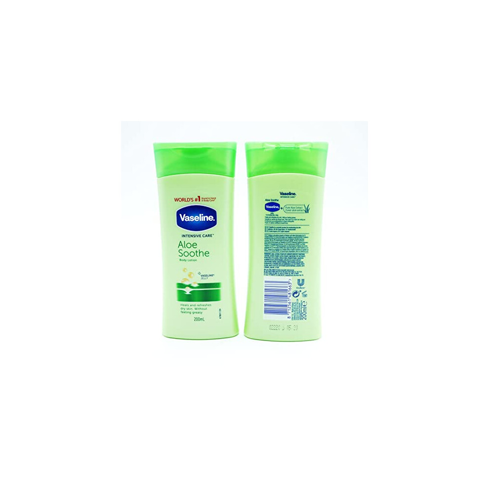Vaseline Essential Moisture Aloe Fresh Light Feeling Lotion, 200 ml (Pack of 3)