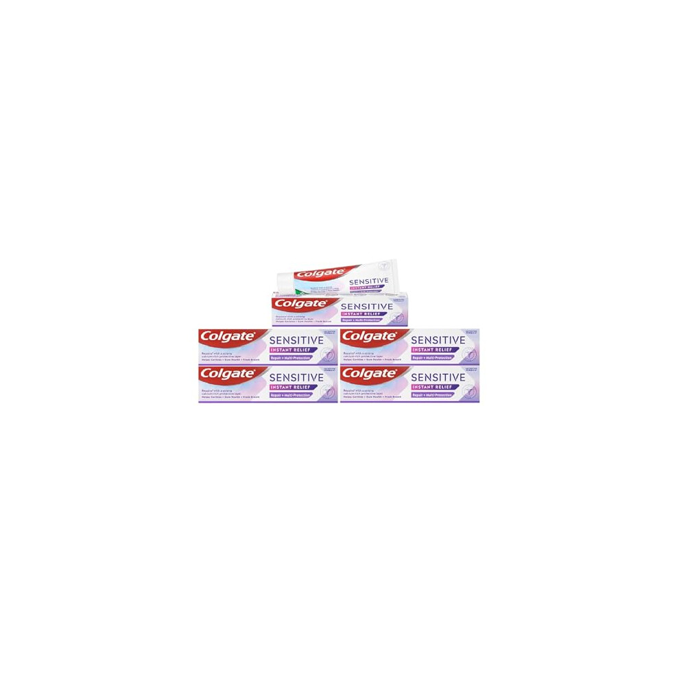 Colgate Sensitive Instant Relief Repair + Multi Protection Toothpaste 75 ml Pack of 5, Blocks Pain Instantly, Prevents Sensitivity, (5 x 75 ml)