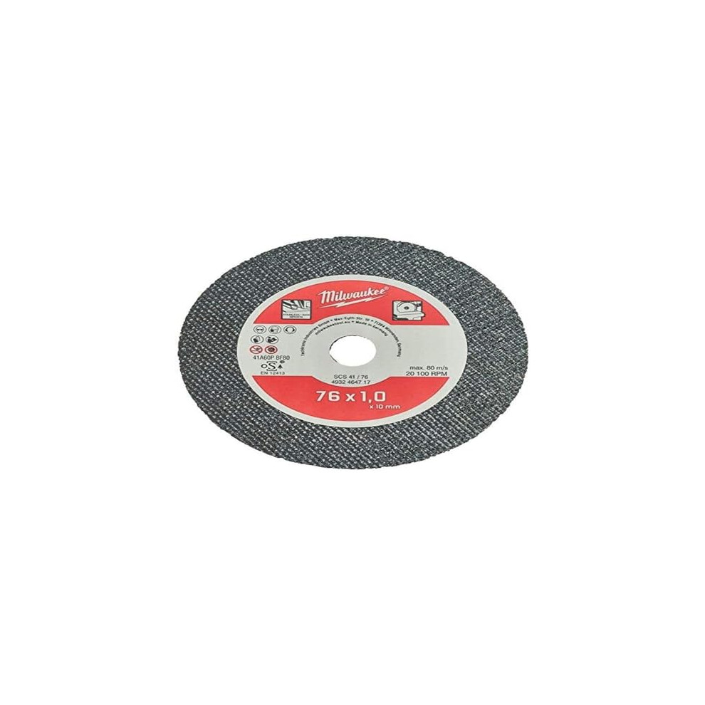 Milwaukee Fine Cutting Disc For Steel - 76 Mm - 5 Pcs - Scs 41-76 - 4932464717