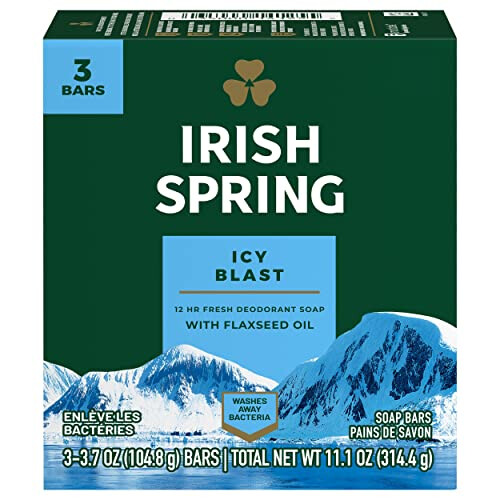 Colgate Irish Spring IcyBlast Cool Refreshment Deodorant Soap 113 g 3-Count Soap by Irish Spring