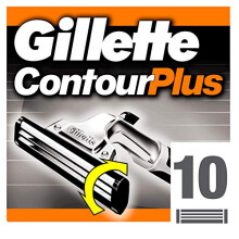 Gillette Contour Plus Men's Razor Blades, 10 Refills