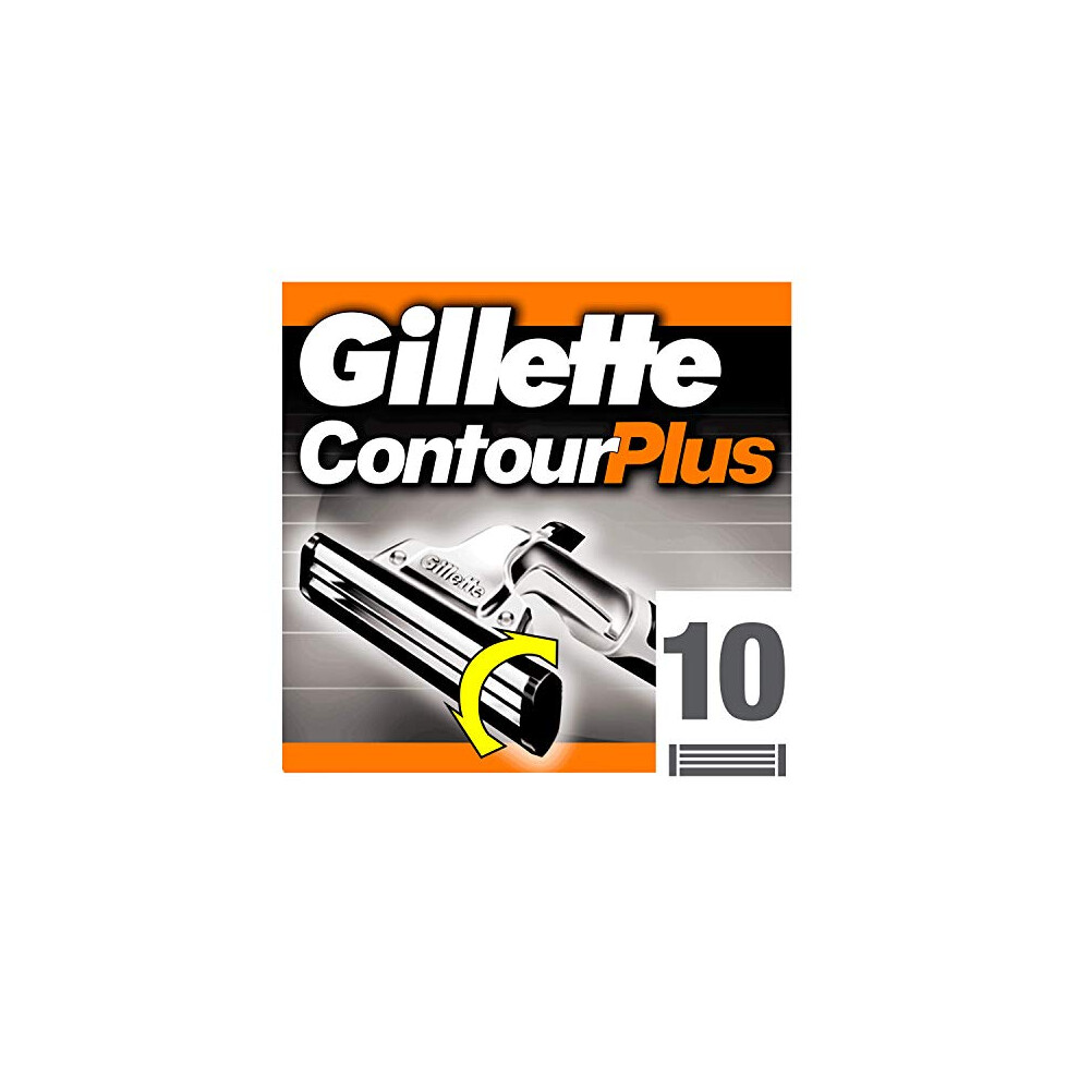 Gillette Contour Plus Men's Razor Blades, 10 Refills