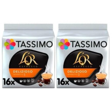 Tassimo L'OR Espresso Delizioso Coffee Pods x16 (Pack of 2, Total 32 Pods)