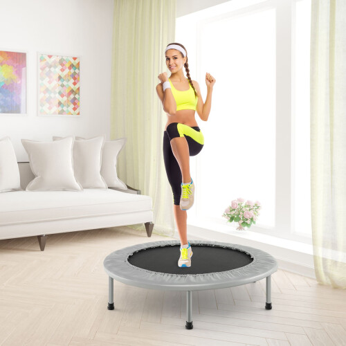 Casart Mini Folding Trampoline Children Foldable Fitness Rebounder-Grey 2
