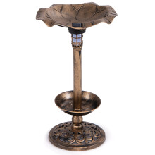 Outdoor Solar Bird Bath Standing Pedestal Birdbath & Feeder Combo