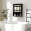 Casart Wall-mounted Bathroom Cabinet Storage Organizer w/Mirror Doors-Black 5