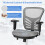 Casart Mid-Back Tall Drafting Chair Mesh Back Clerk Stool with Armrests-Grey 5
