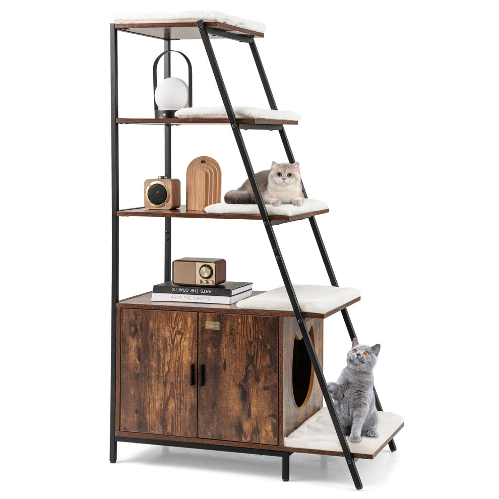 Large Cat Litter Box Enclosure Hidden Cat Washroom with Storage