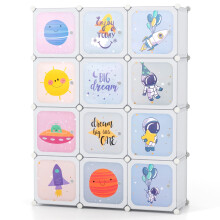 Portable Children Wardrobe 12 Cubes Kid Closet Baby Dresser Storage Organizer