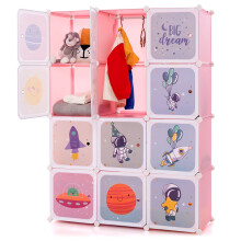 Portable Children Wardrobe 12 Cubes Kid Closet Baby Dresser Storage Organizer