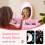 Casart Kids Vanity Set w/ Lighted Mirror Makeup Dressing Table w/ Chair 7