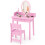 Casart Kids Vanity Set w/ Lighted Mirror Makeup Dressing Table w/ Chair 1