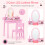 Casart Kids Vanity Set w/ Lighted Mirror Makeup Dressing Table w/ Chair 5