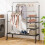Casart Rolling Clothes Drying Rack Adjustable Double Rods Garment Rack 3